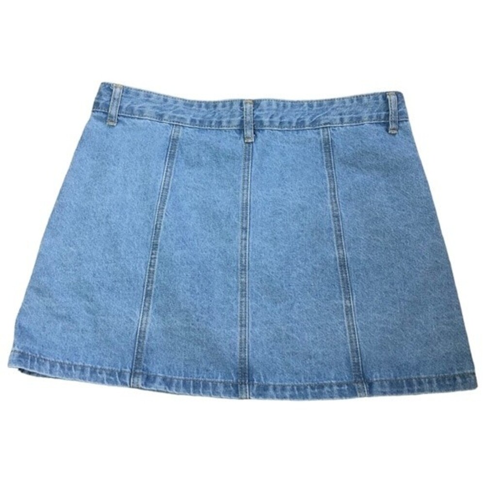 Forever 21 Button Front Medium Wash Denim Mini Skirt - Picture 3 of 4